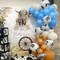 Cow Print Balloons Set, 12Inch 60pcs Blue Brown Cow Balloons Cow Print Balloons Cow and Brown Blue Balloons(Blue Brown)